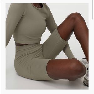 Khaki Green H&M Biker Shorts